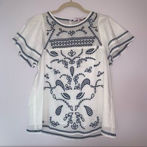 EUC Embroidered Parker top.